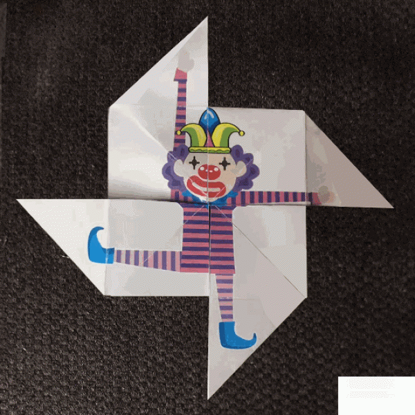 Fun origami toys for children, it’s fun to make an animated clown that can transform into a clown!