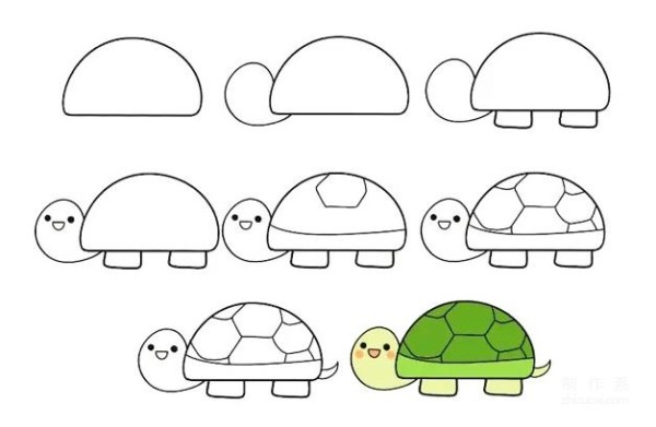 Illustration of simple strokes of little turtle