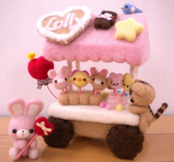 Appreciation of wool felt handmade DIY different cute and cute little house products