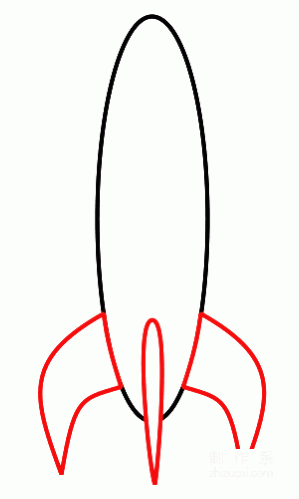 A collection of simple drawing pictures for kindergarten children, teach you step by step how to draw a simple and colorful cartoon rocket.