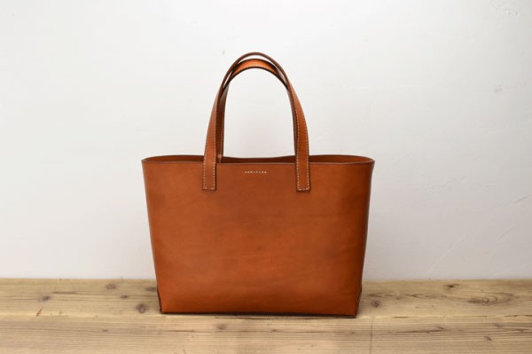 DIY hand-stitched Italian leather tote bag