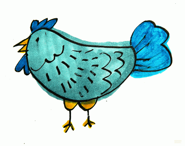 Learn to draw simple strokes, hand-painted little rooster