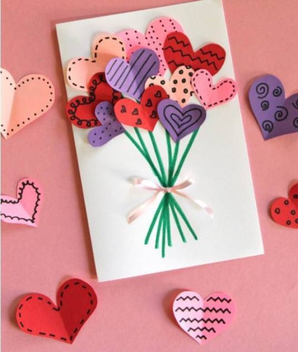 Origami Paper Cutting Tutorial Three-dimensional Love Handmade Greeting Card