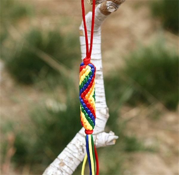 Hand-woven DIY creative nine-eye rope, various knots, DIY colorful thread pendants