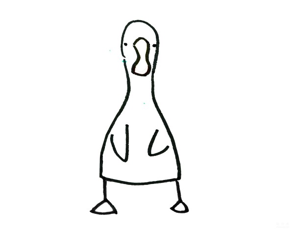 Learn to draw a simple drawing, a little duck on the front