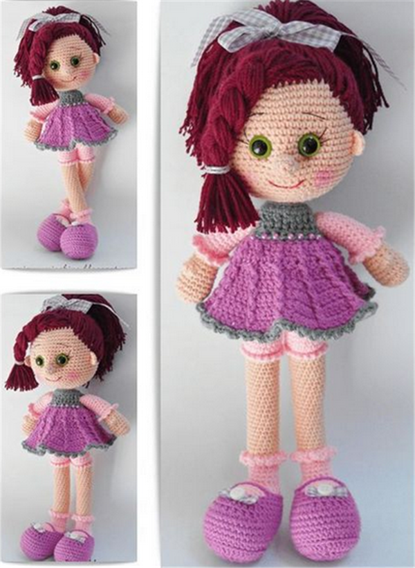 Cute little Barbie doll made by creative handmade crochet DIY