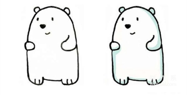 Learn to draw simple drawings, cartoon white bear simple drawings