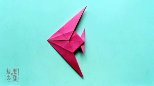 Colorful simple origami fish handmade origami illustration tutorial