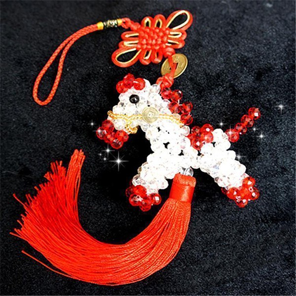 Appreciation of Creative Handmade Beaded DIY Crystal Clear Cute Pony Pendant