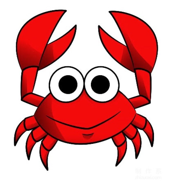 A collection of pictures of kindergarten childrens simple drawings, teach you step by step how to draw colorful cartoon crabs