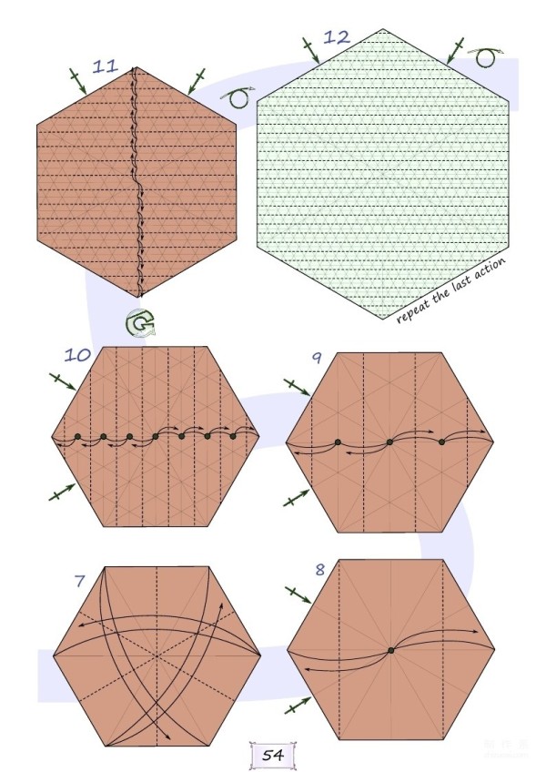 Origami handmade tutorial, Eric Joisel Old Turtle handmade origami illustrated tutorial