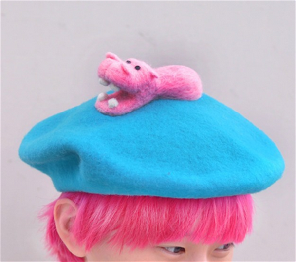 Three cute little animal hats creatively made from handmade wool felt DIY