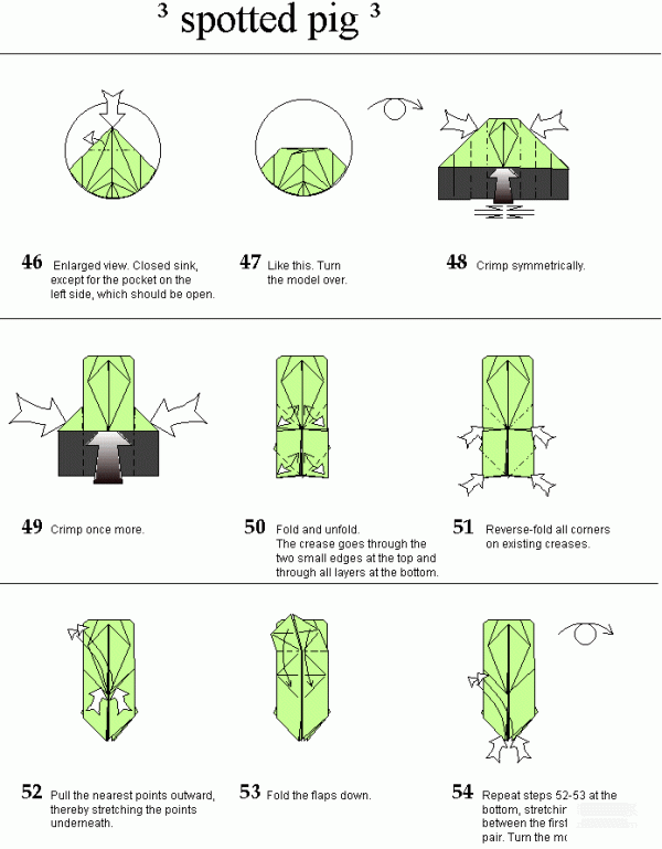 Paper art hand-making tutorial, animal origami, spotted pig, hand-made origami illustrated tutorial