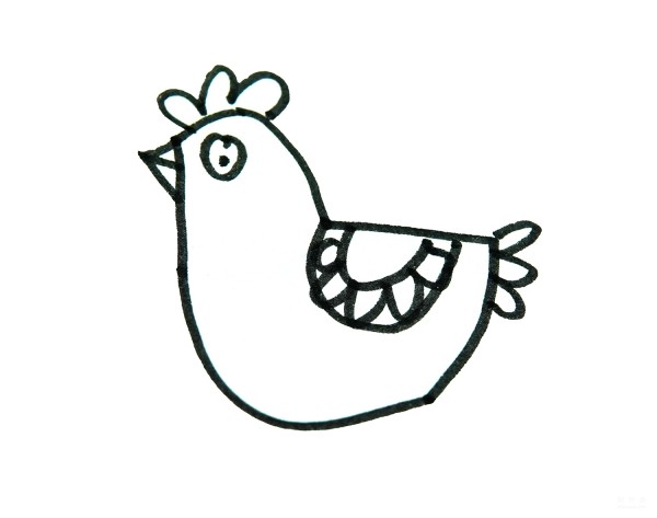 Learn to draw simple drawings, little rooster