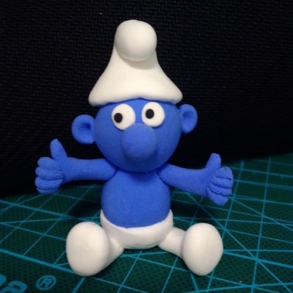 Illustrated tutorial for making Smurfs from ultra-light clay, simple DIY crafts for children