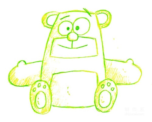 A collection of pictures of kindergarten childrens simple drawings, teach you step by step how to draw colorful teddy bears