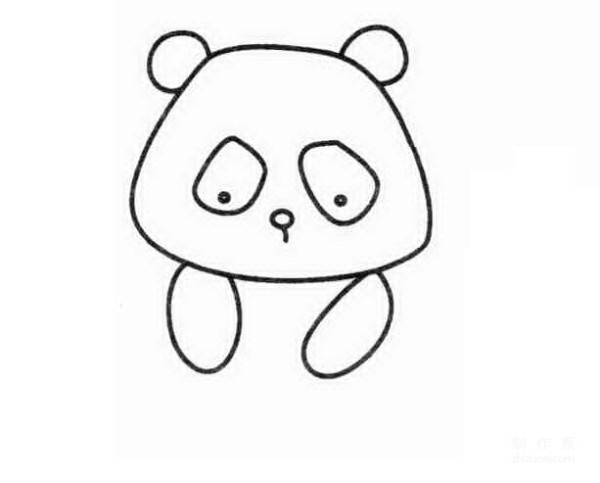 Learn to draw simple drawings, pandas eating bamboo