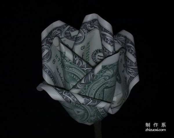 Origami flowers, paper money origami dollar rose origami method