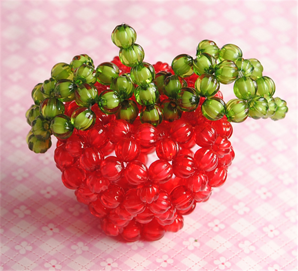 Hand-beaded DIY exquisite ornaments Christmas red apple