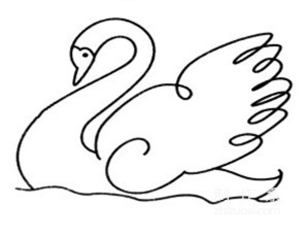 Learn to draw simple drawings, swans