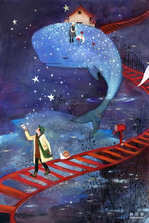 Illustration picture of having a dream in a two-dimensional scene