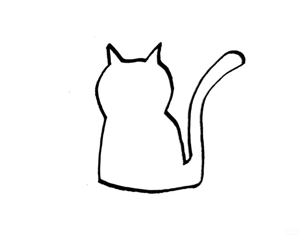 Learn to draw simple drawings, simple drawings of patterned cats