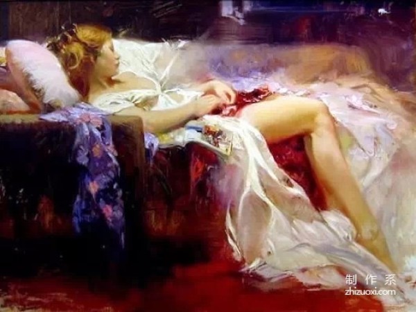 Sleeping beauty in oil painting