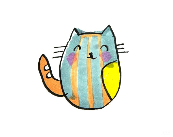 Learn to draw simple drawings, simple drawings of striped cats