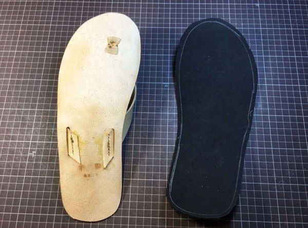 Making basic leather flip-flops (with drawings)