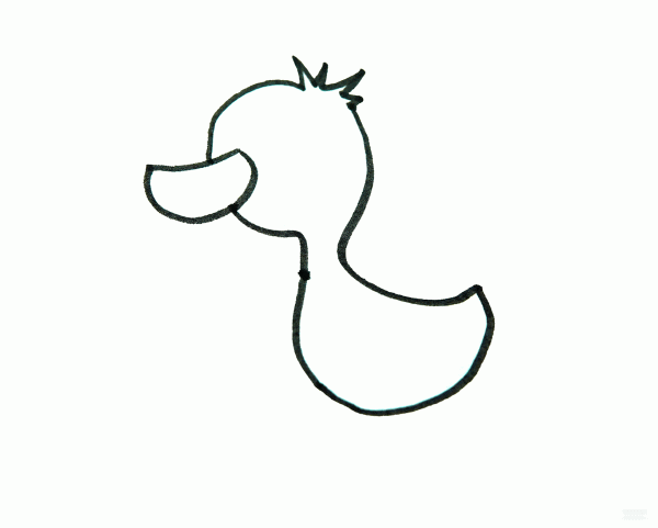 Learn to draw simple strokes, cute little yellow duck