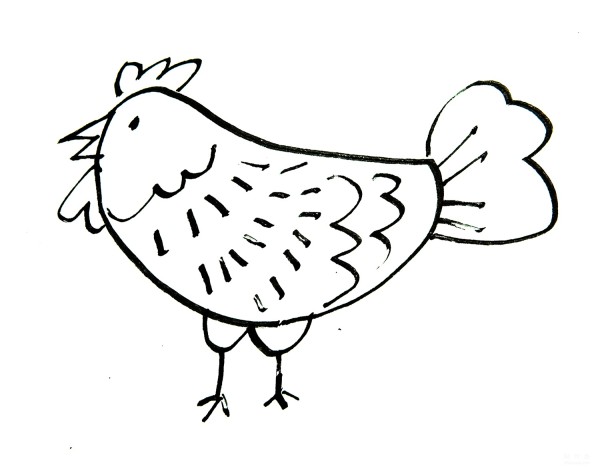 Learn to draw simple strokes, hand-painted little rooster