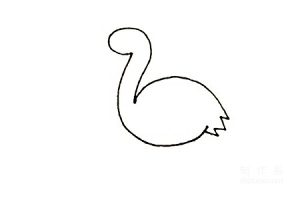 Learn to draw simple strokes, simple strokes of flamingo