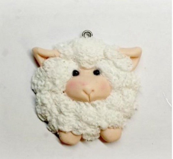 How to make clay lamb pendant, handmade tutorial for primary school students