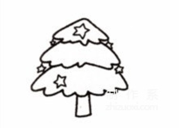 Learn to draw simple drawings, Christmas trees