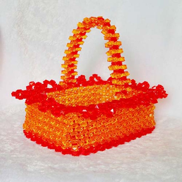 Beautiful red beaded handmade DIY fruit basket product appreciation