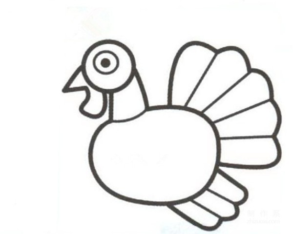 Learn to draw simple drawings, Thanksgiving turkey