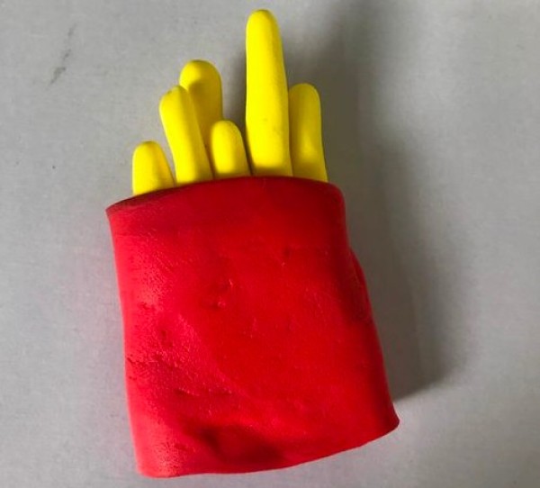 How to make French fries from clay Super light clay French fries tutorial pictures