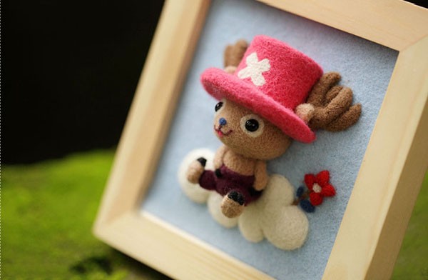 Pink Hat Chopper Wool Felt DIY Creative Photo Frame