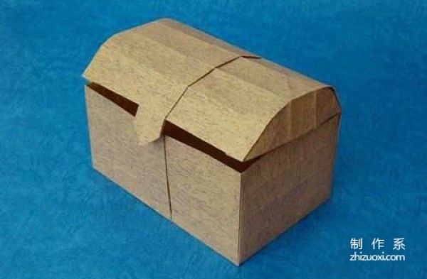 Paper art handmade origami art, Robin Glynn square covered one-piece treasure chest handmade origami drawing tutorial