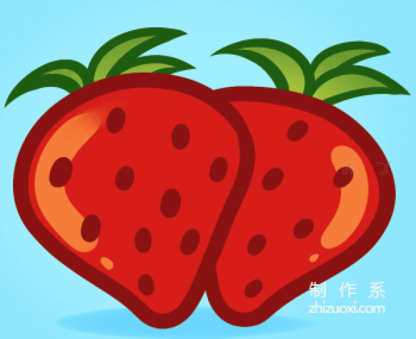 Learn to draw simple strokes, strawberry