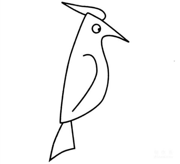 Learn to draw simple drawings, woodpeckers