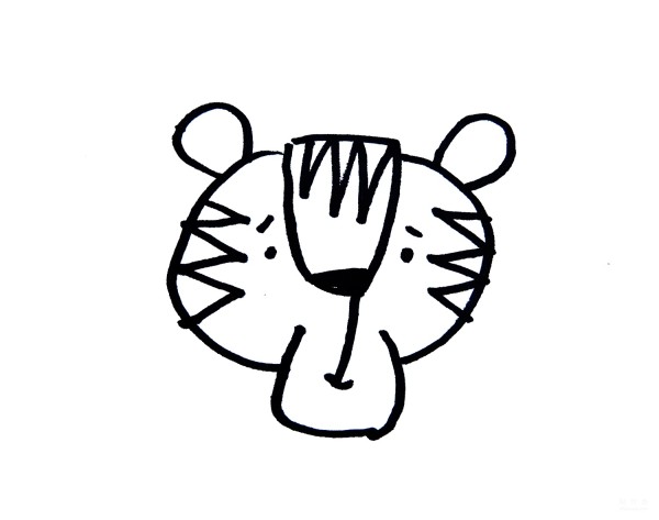 Learn to draw simple strokes, tutorial on how to draw a big tiger