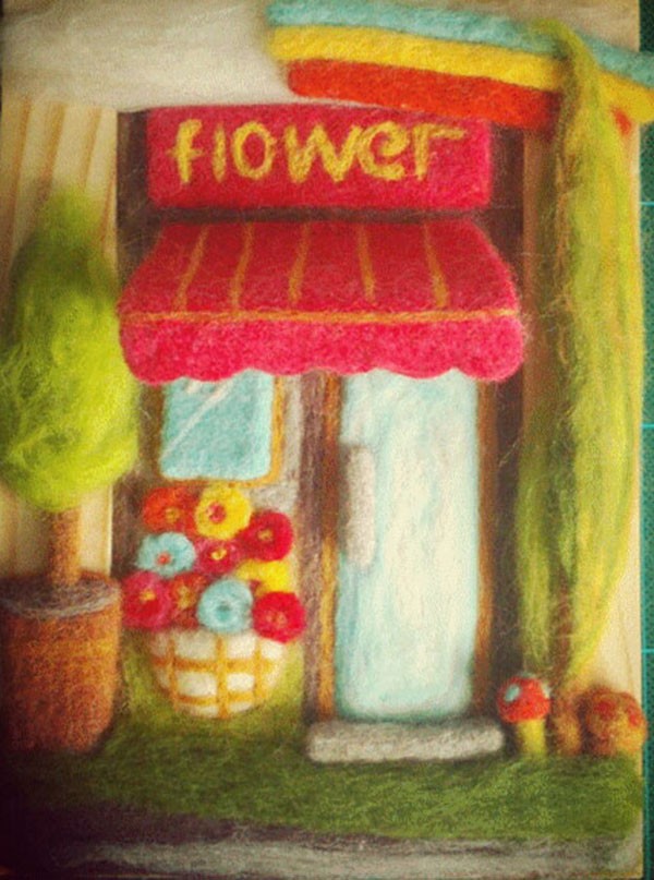 A handmade DIY wool felt creative flower shop called Flower