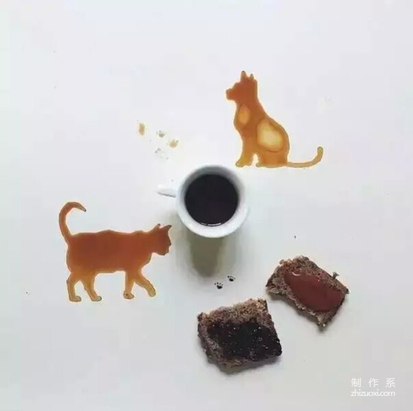 Painting with coffee and honey is so beautiful!