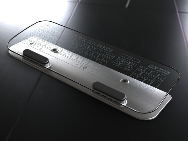 Glass touch keyboard and mouse