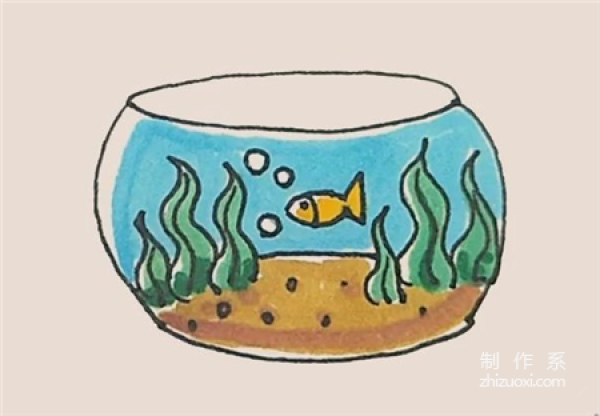 Learn to draw simple strokes, simple strokes of fish tank