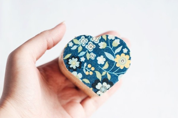 Beautiful heart shaped wooden box