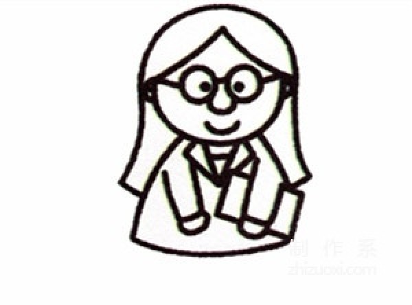 Learn to draw simple strokes, cute female teacher