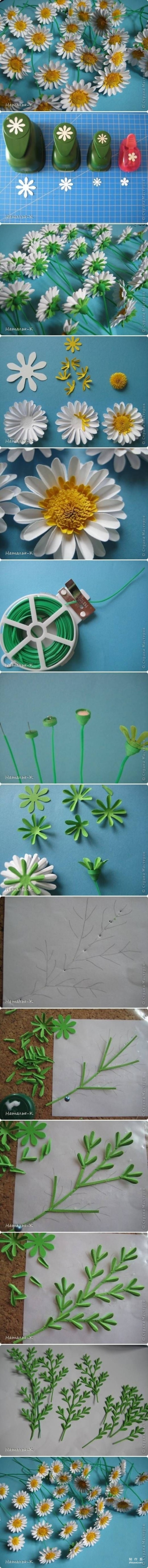 Daisy diy paper flower illustration tutorial