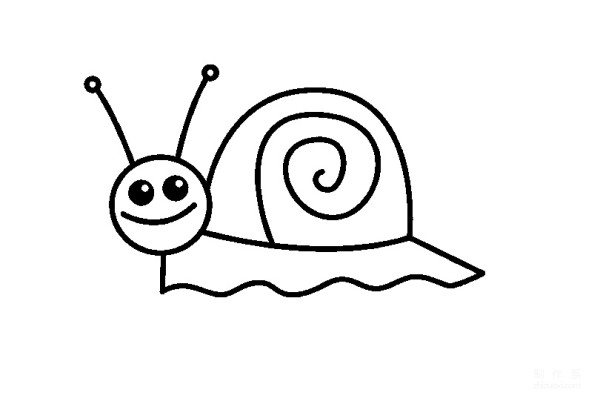 Learn to draw simple strokes, little snail